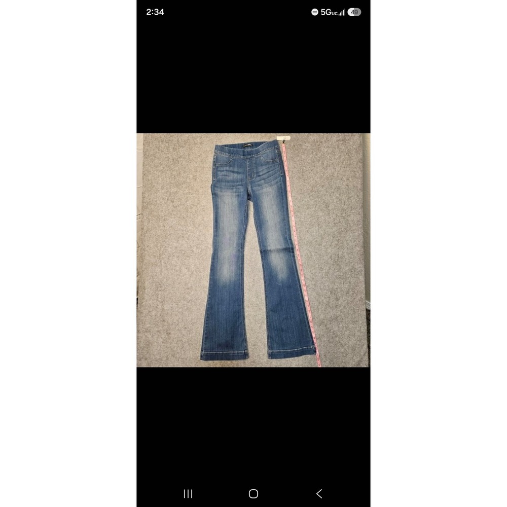 Fashion Nova Womens High Waisted Pull On Flare Jeans Medium Wash Denim Blue S - Picture 8 of 12